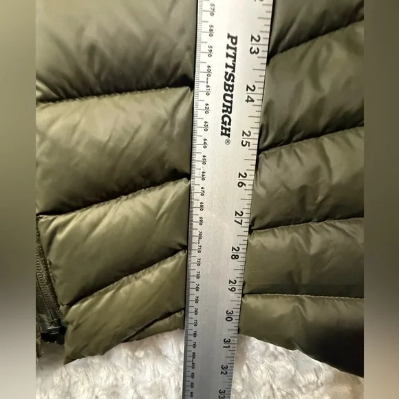 Lands End Women’s 2X Olive Green Wanderweight Packable Down Hooded Long Jacket - Picture 4 of 11